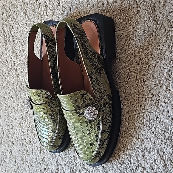 Ganni Patent Sling Back Mule Loafers - Picture 3 of 9